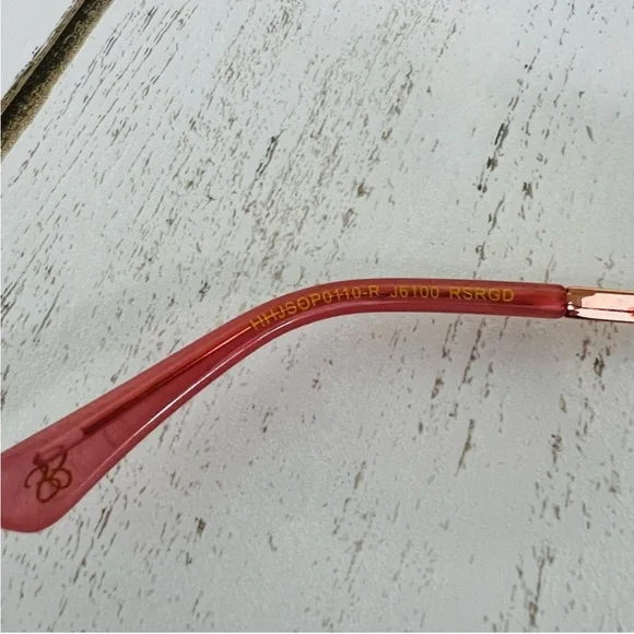 Jessica Simpson Rose Gold Metal Frame Square Shield Sunglasses Eyewear J6100 - Picture 12 of 14